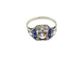 an art deco diamond and sapphire ring