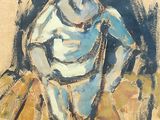 an image of a painting of a woman carrying a bag