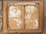 an image of a picture of a window in a wooden frame