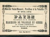 an old black and white business card with a picture of a woman