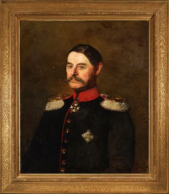 portrait d'un homme en uniforme militaire dans un cadre doré