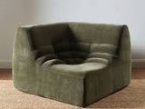 an image of a dog bed on a rug in a living room