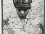 an image of a black and white photo of a woman in a turban