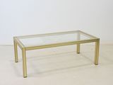 brass coffee table with glass top