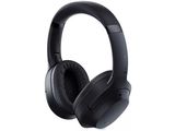 the headphones are black and have a microphone attached to them