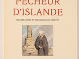 the cover of the book pecheur d ' islande, with an image of a man in a