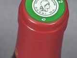 a close up of a bottle of wine with a label on it