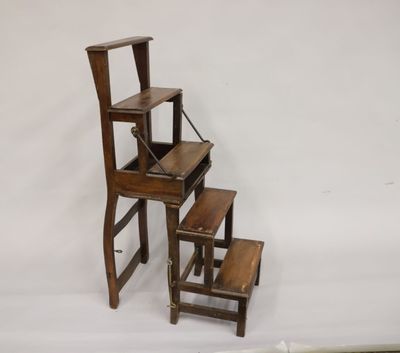 Escabeau de bibliothèque en bois, XIXème siècle - Photo 1