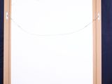an easel with a blank canvas on a blue background