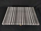 a black and white striped box on a black background