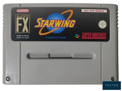 un gros plan d'une cartouche de jeu Nintendo arborant le logo d'un étourneau