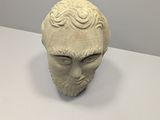 an image of a sculpture of a man ' s head