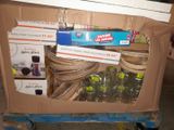 a cardboard box with a bunch of bottles in it on a carton