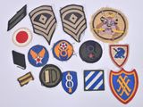 a lot of patches on a white surface