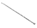 a close up of a metal chain on a white background