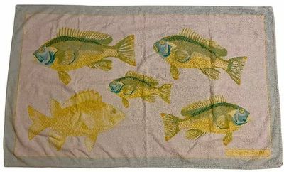HERMÈS Serviette / Drap / Tapis de plage en coton imprimé vi…