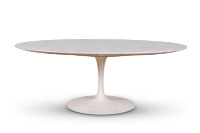 a white table with a marble top on a white background