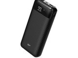 Une image représentant une batterie externe noire est affichée sur un fond blanc.
