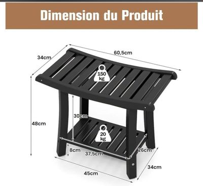 les dimensions d'un banc de douche pour une petite salle de bains