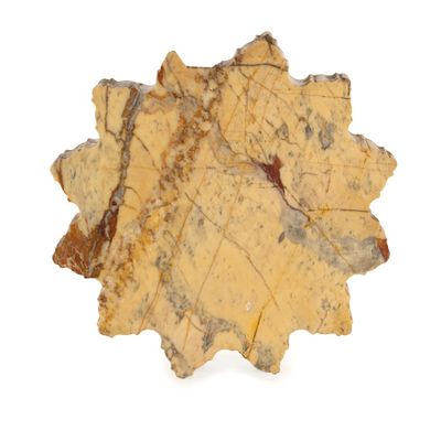 PLAQUE D'ÉTOILE ANCIENNE EN MARBRE JAUNE, 18E SIÈCLE - Photo 1
