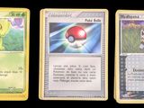 four different pokemon cards are shown in a row on a black background
