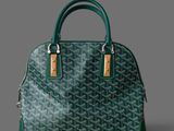 the goyard handbag in green and white