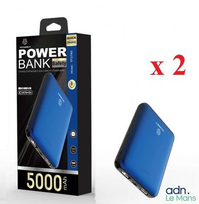 deux lots de batteries externes de 50 000 mAh, avec leur emballage