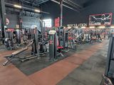 the gym floor is clean and ready for people to use