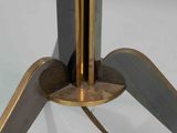 a lamp that is on top of a table