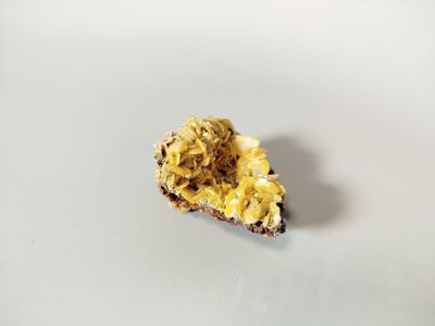 a piece of food that is sitting on a table