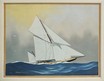 une image représentant un tableau d'un voilier naviguant sur l'océan