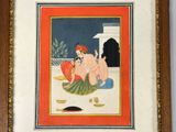 an image of a painting of a man and a woman sitting on the ground