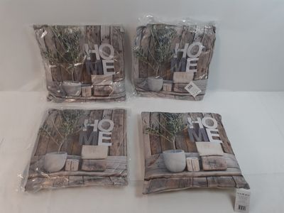 quatre sous-verres carrés ornés d'une image représentant une plante en pot