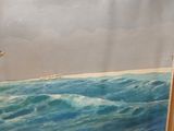 a picture of a painting of a ship in the ocean