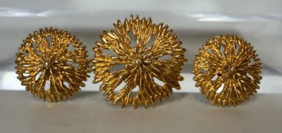 Ensemble comprenant une paire de clips d'oreilles et une bro…