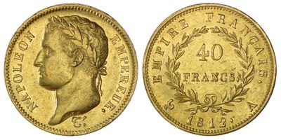 l'image d'une pièce d'or sur laquelle figure une tête de femme