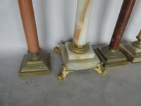 Ensemble de cinq pieds de lampe à pétrole en marbre ou onyx,… (photo 2)