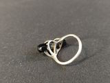 sterling silver ring with black onyxish stone