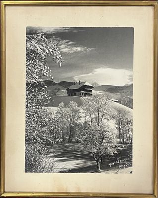 André FROMENT "Megève" photo encadrée sous verre