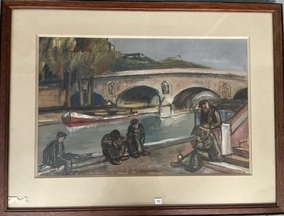 une photo d'un tableau représentant des personnes sur un bateau