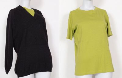 two women ' s sweaters on a mannequin mannequin mannequin mannequin mannequin mannequin mannequin mannequin