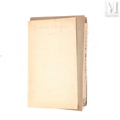 an old book with writing on it sitting on a table