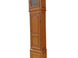 a tall wooden grandfather clock on a white background