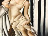an image of a painting of a woman sitting on a chair