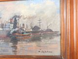 a picture of a painting of a ship in the water