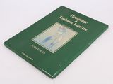 an image of a green book with a picture of a woman in a blue dress