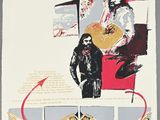 an image of a collage of a man and a woman with a guitar