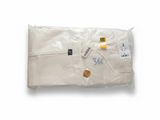 a close up of a bag of food sitting on top of a white table