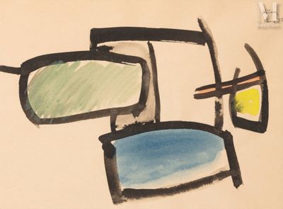 a drawing of a bed with a blue and green cover