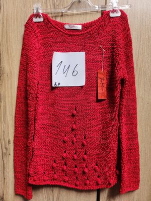 Lot de 6 pulls femme en maille épaisse coloris rouge, modèle à col ron